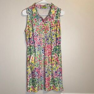 Tee 2 Sea women's medium sleeveless golf dress resortwear Knockout Fireworks